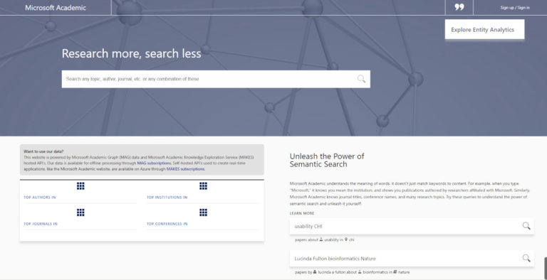Microsoft Academic Search buscador