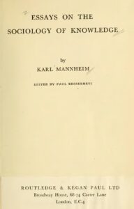 karl mannheim sociology of knowledge